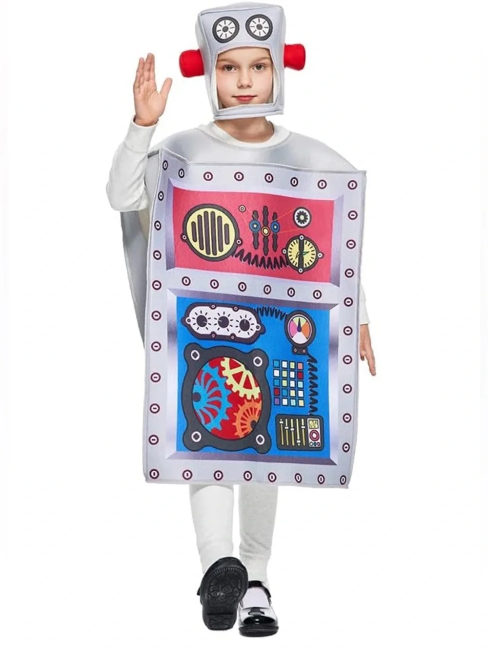 Unisex Kid's Sponge Robot Costume Tunic and Headpiece Set NIP One Size Fit Most